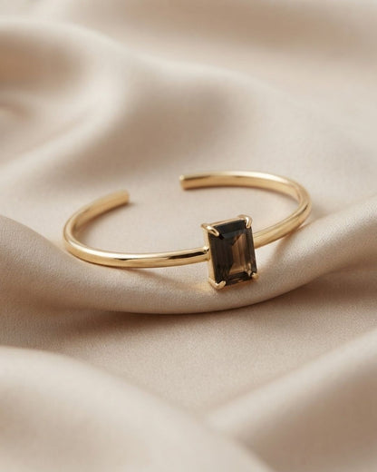 Black Rectangular Stone Bracelet for Women