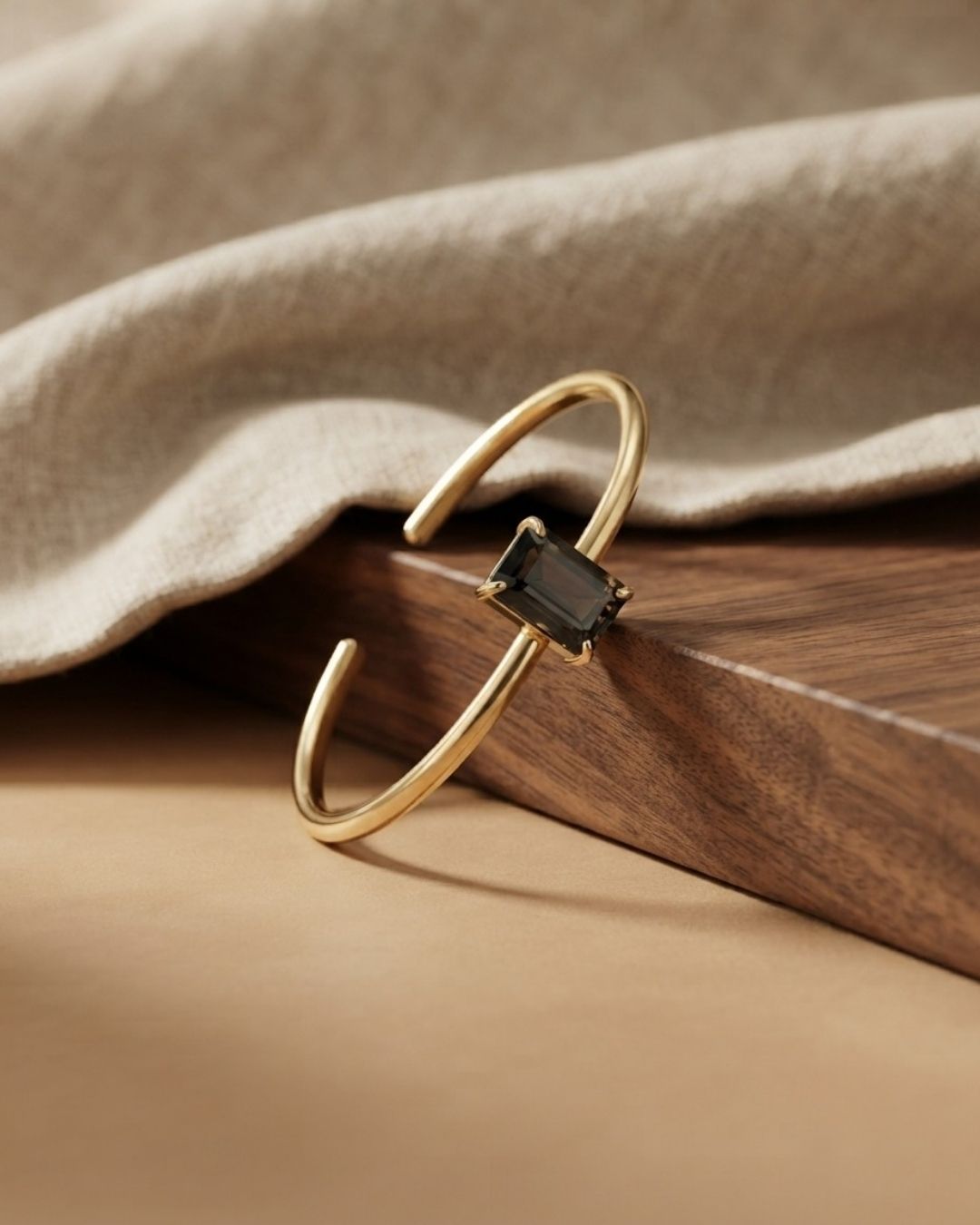 Black Rectangular Stone Bracelet for Women