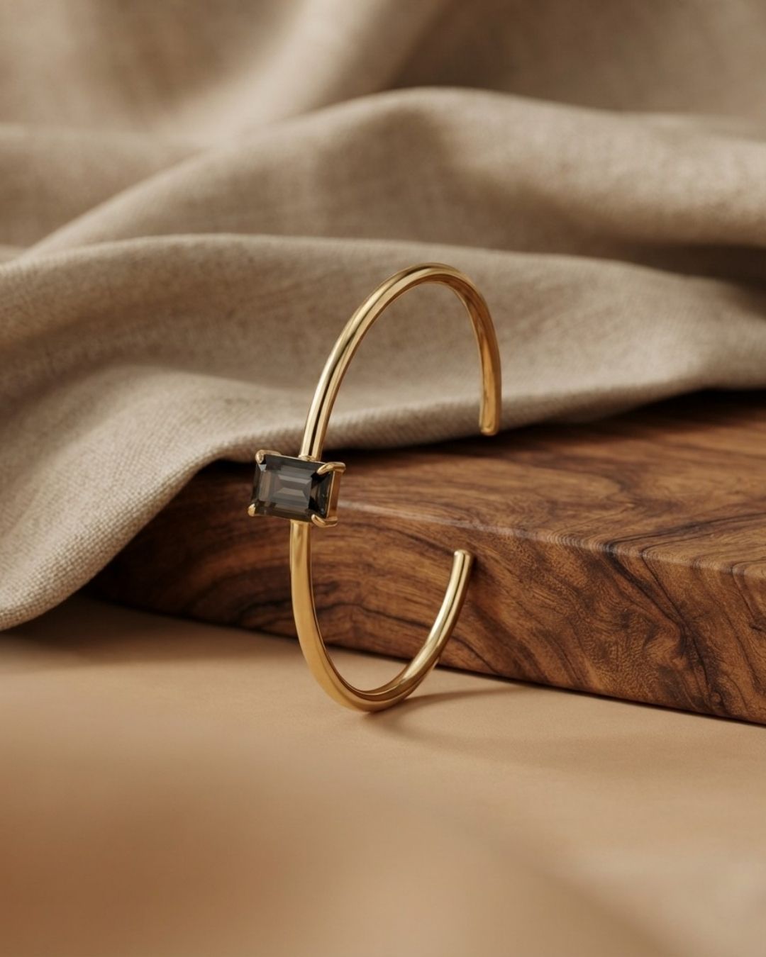 Black Rectangular Stone Bracelet for Women