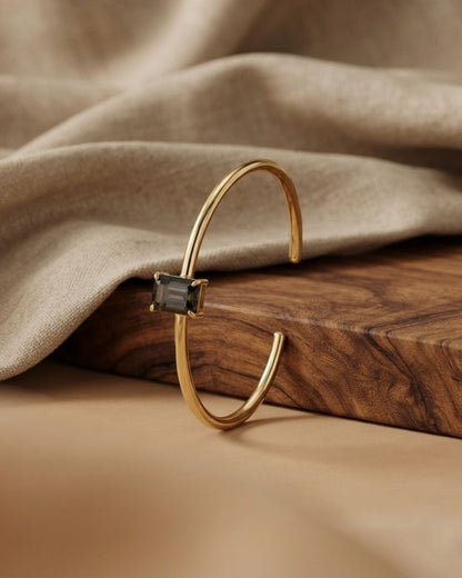 Black Rectangular Stone Bracelet for Women
