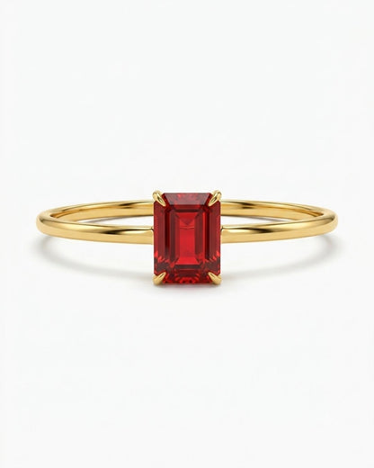 Red Rectangular Stone Bracelet for Women