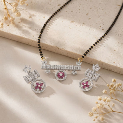 Modern Floral Designer Mangalsutra Set for Women