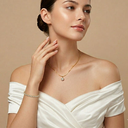 Pendant Necklace with Matching Bracelet (Combo Set)