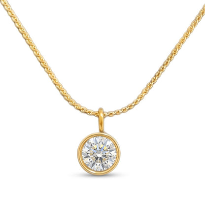Diamond-Look Pendant Necklace in Gold-Plated Chain