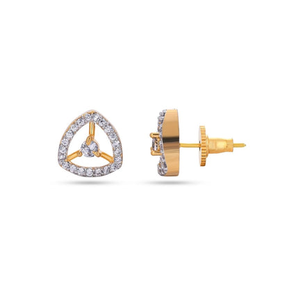 Belaci AD Gold Triangle Diamond Studs for Women
