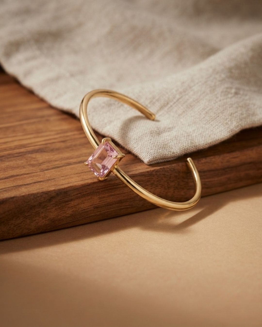 Pink Rectangular Stone Bracelet for Women