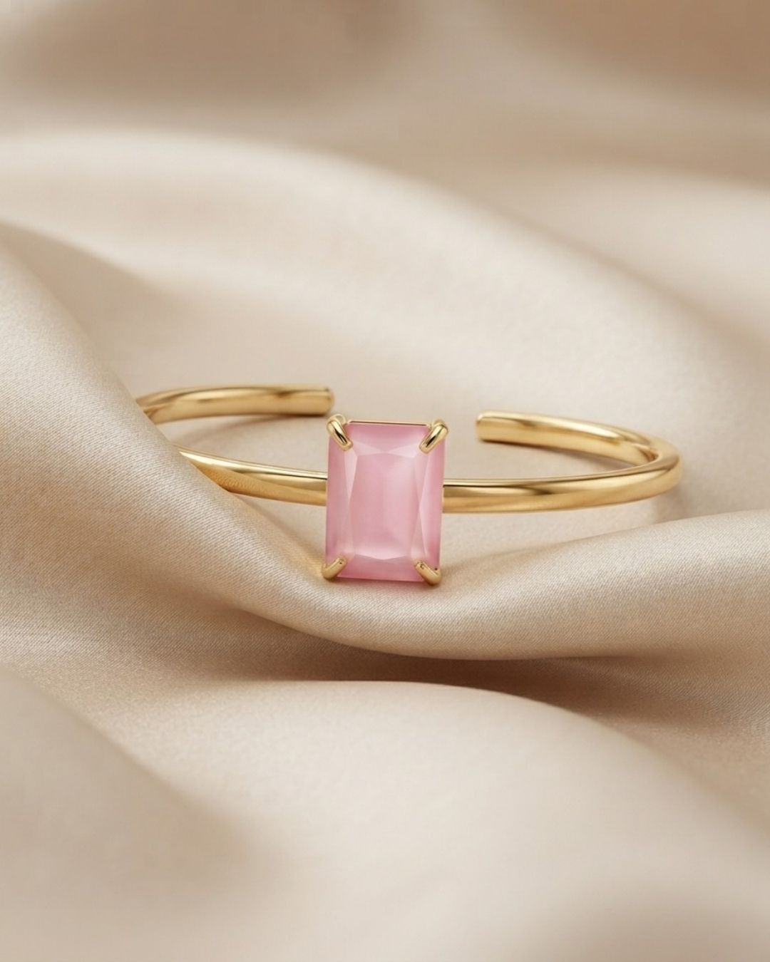 Pink Rectangular Stone Bracelet for Women