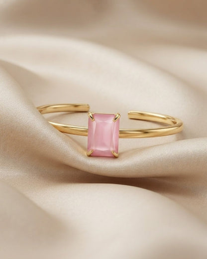 Pink Rectangular Stone Bracelet for Women