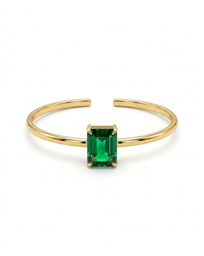 Green Rectangular Stone Bracelet for Women