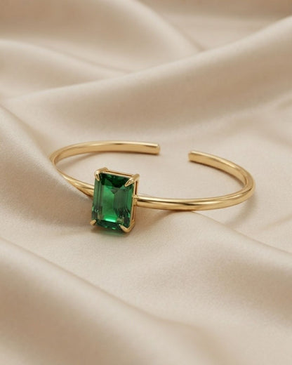 Green Rectangular Stone Bracelet for Women
