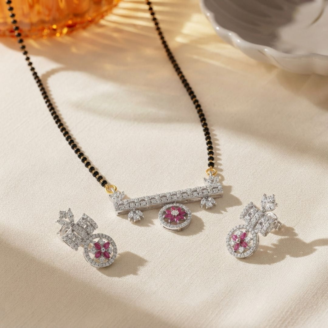 Modern Floral Designer Mangalsutra Set for Women