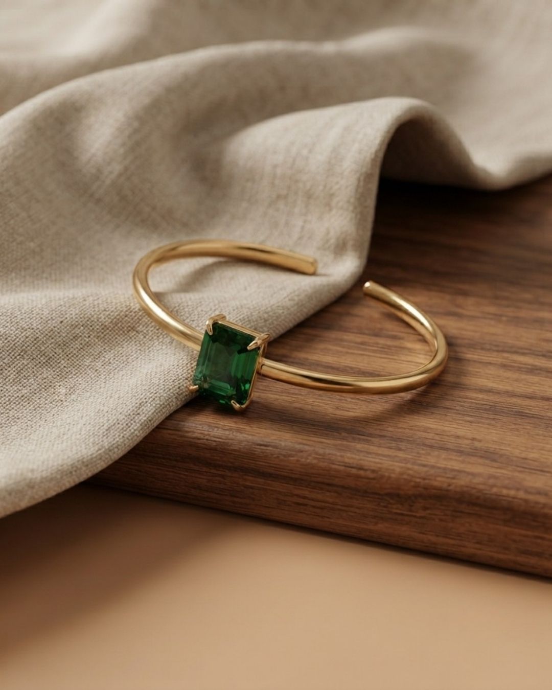 Green Rectangular Stone Bracelet for Women