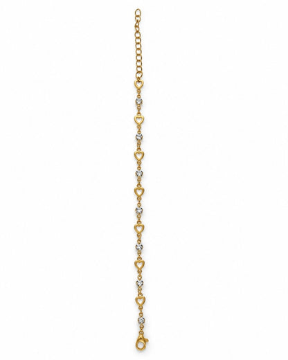 Gold Plated Heart link Bracelet for Women