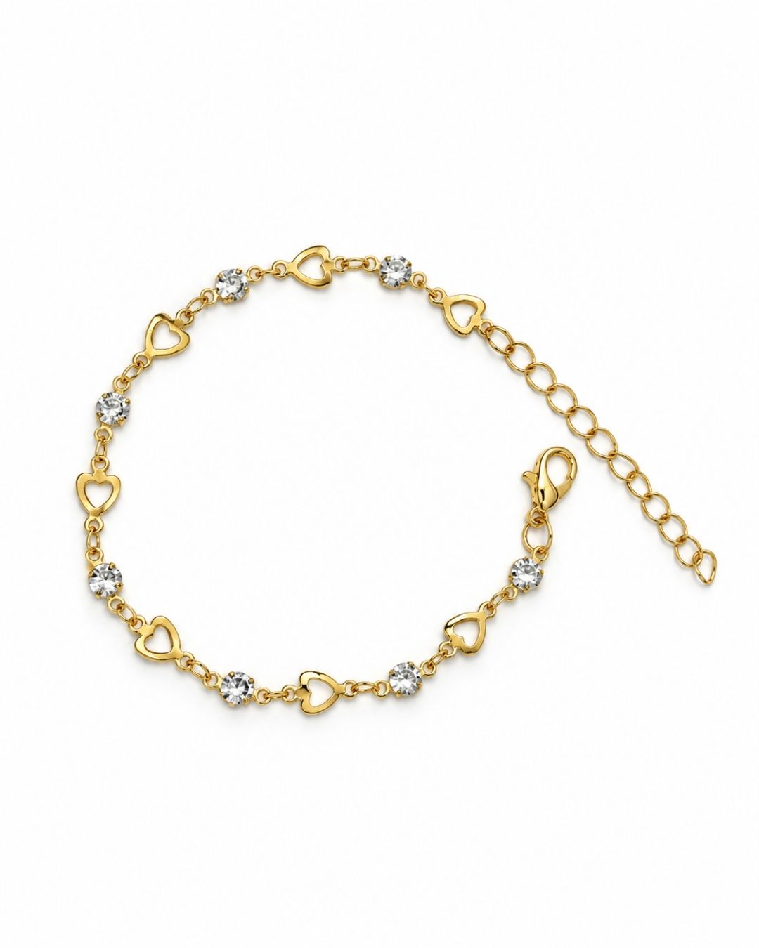 Gold Plated Heart link Bracelet for Women