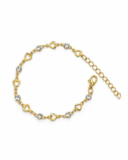 Gold Plated Heart link Bracelet for Women