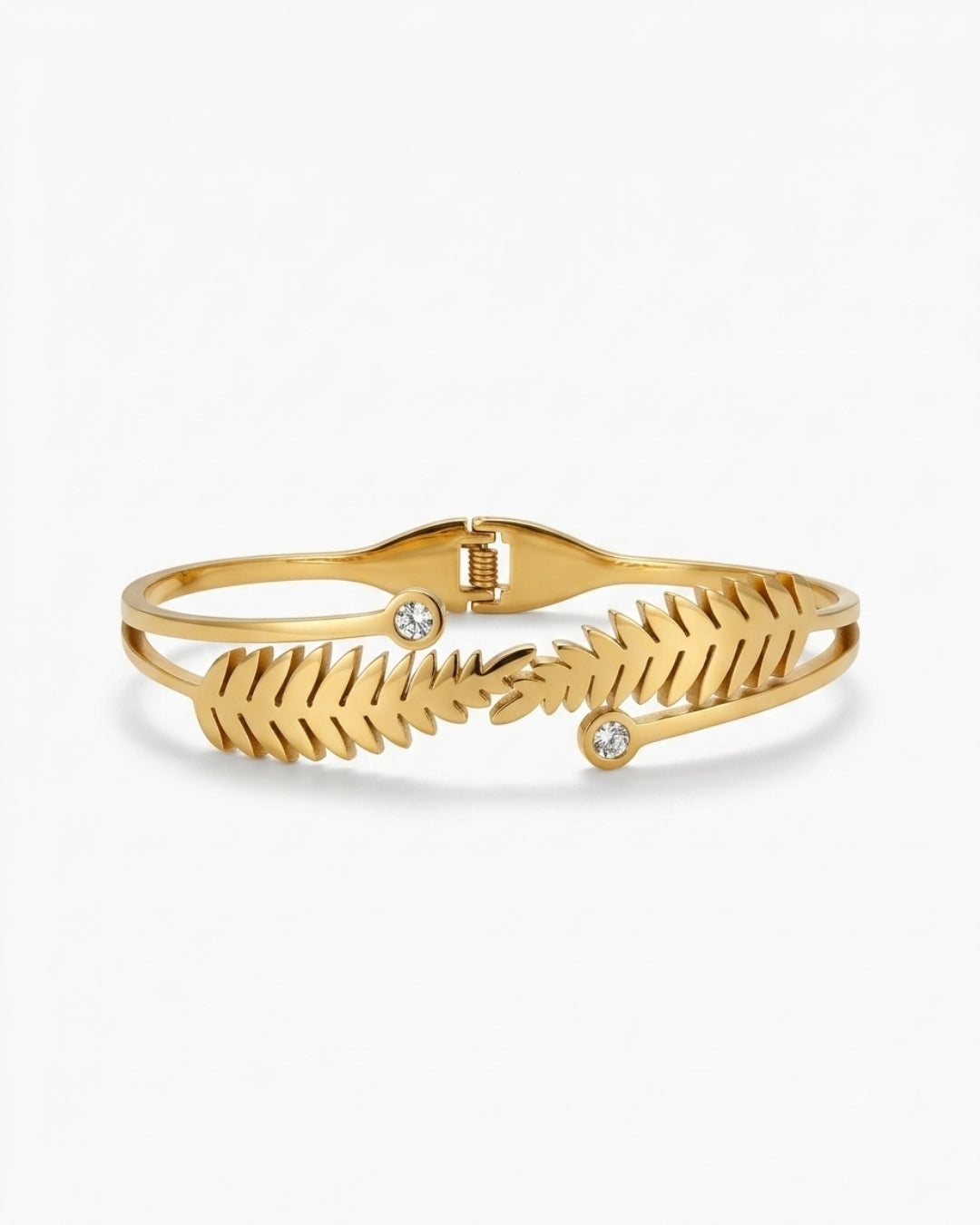 Twin Leaf Gold Plated Bracelet for Women