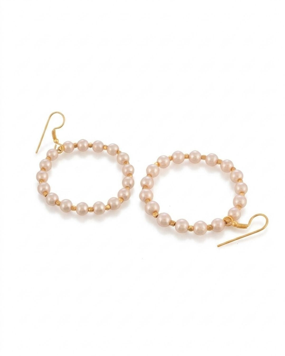 Handcrafted Pearl Halo Hoop Earrings