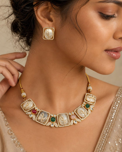 Multicolor Meenakari Kundan Necklace Set