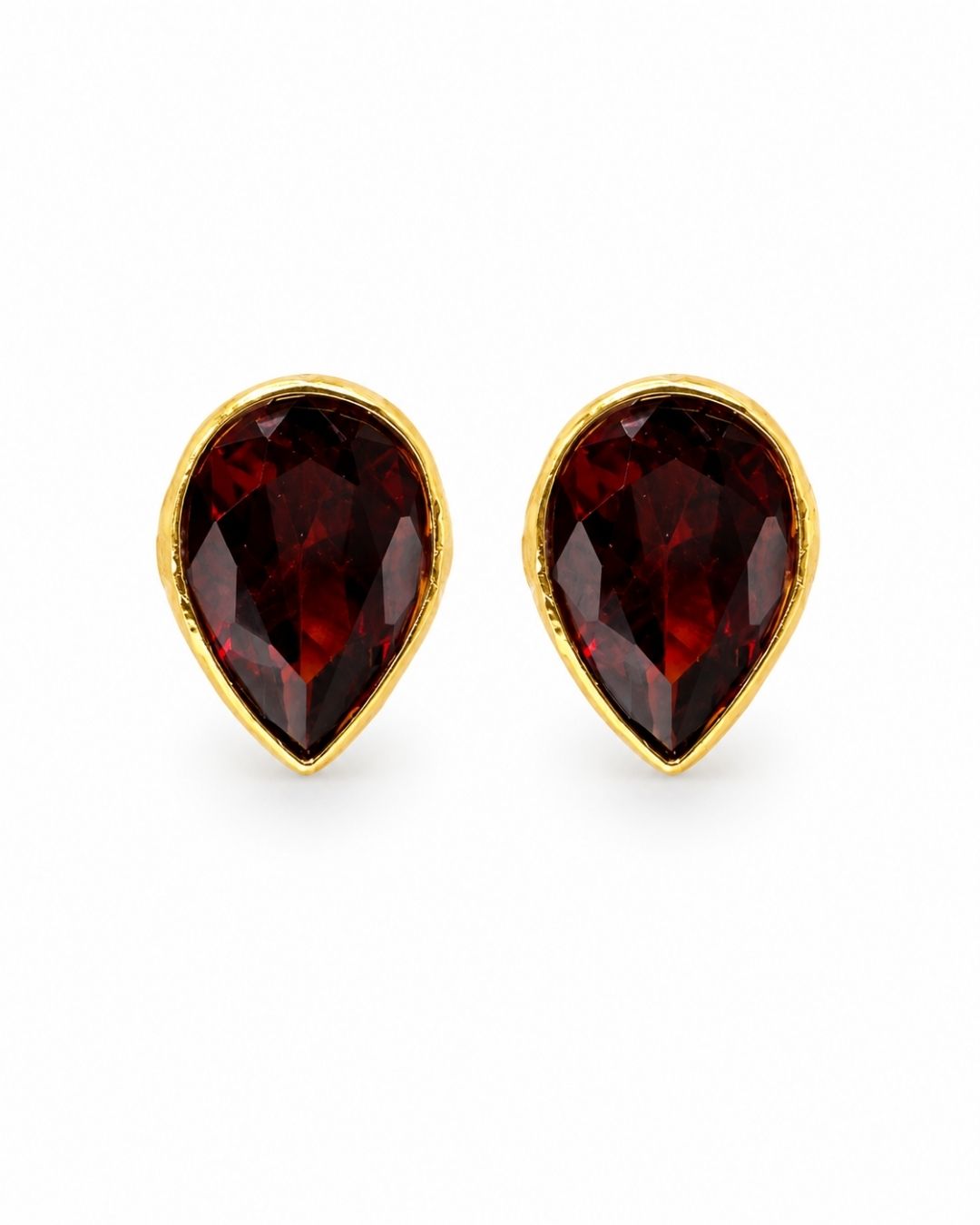 Wine Teardrop Stone Stud Earrings for Women