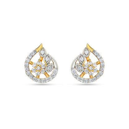 Belaci AD Gold Floral Teardrop Studs for Women