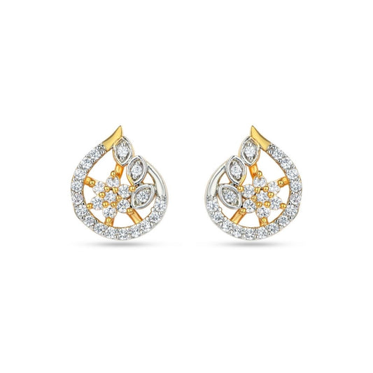 Belaci AD Gold Floral Teardrop Studs for Women