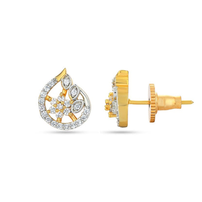 Belaci AD Gold Floral Teardrop Studs for Women