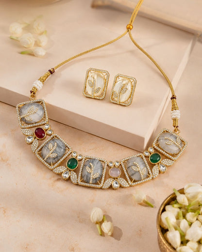 Multicolor Meenakari Kundan Necklace Set
