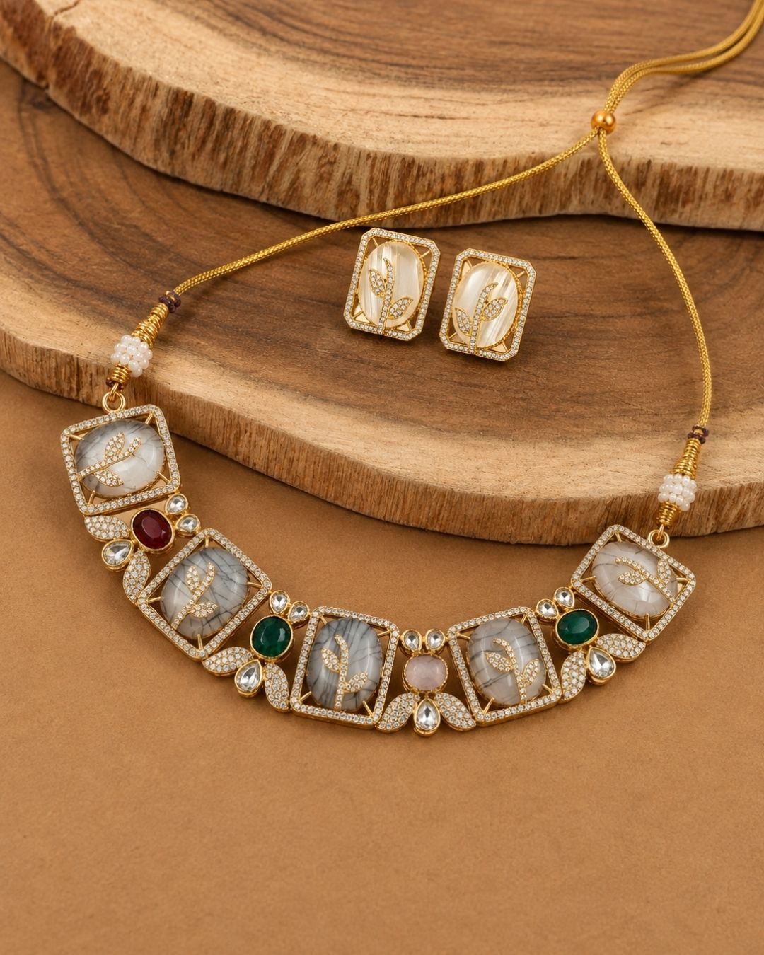 Multicolor Meenakari Kundan Necklace Set