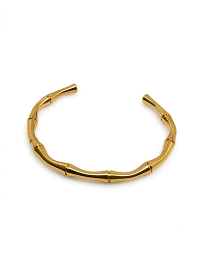 Sculpted Bamboo Cuff Bracelet for Women