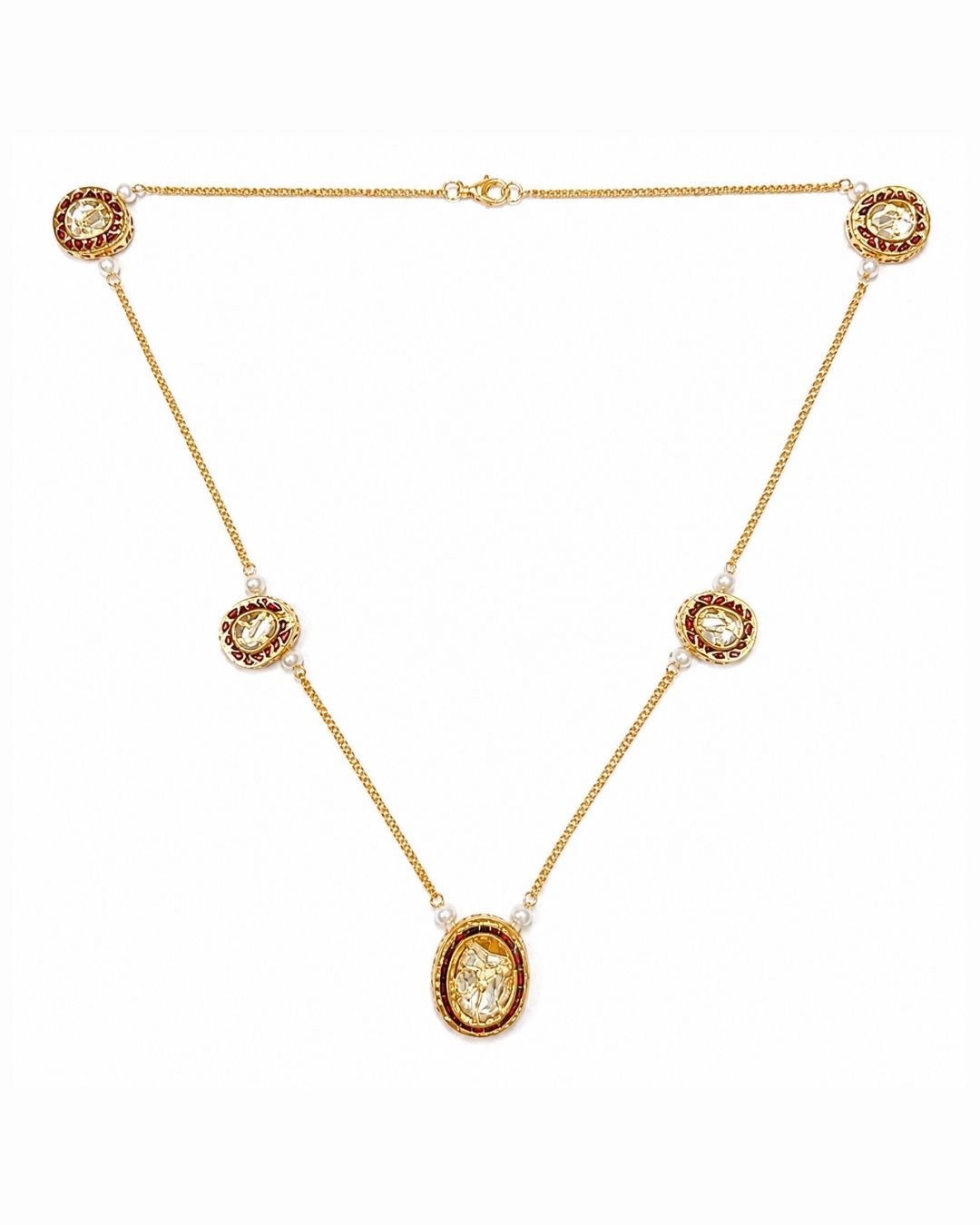 Traditional Gold Plated Kundan Meenakari Jewellery Set