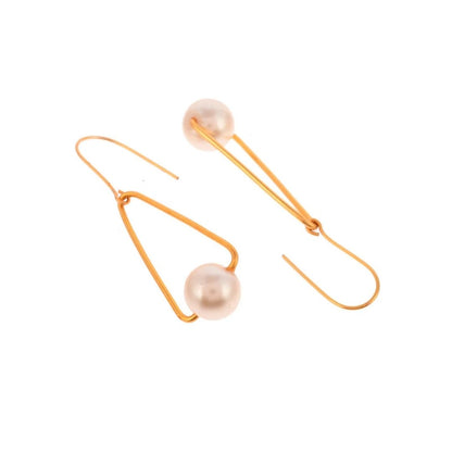 Handcrafted Gold plated Pearl Dangler Earrings