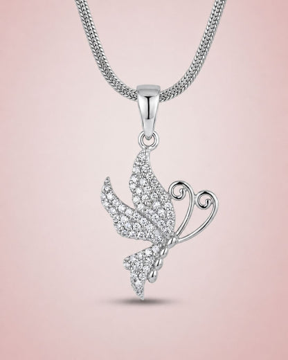Butterfly Pendant Necklace with Matching Earrings