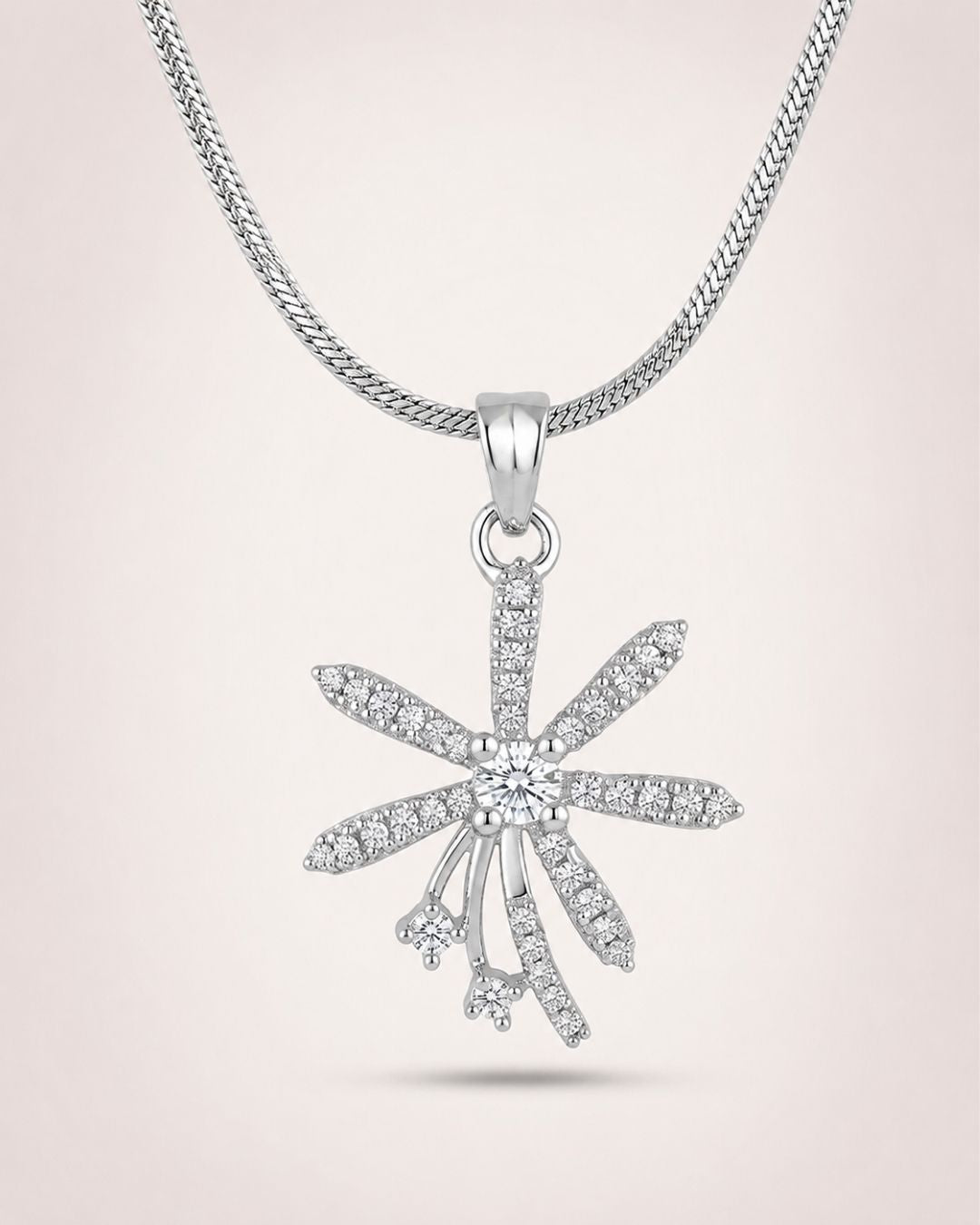 Floral Pendant Necklace with Matching Earrings