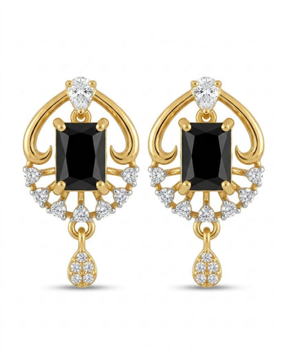 Midnight Majesty Gold Finish Office Wear Pendant Set
