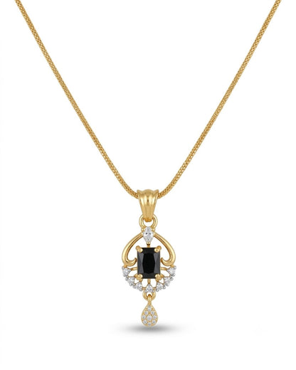 Midnight Majesty Gold Finish Office Wear Pendant Set
