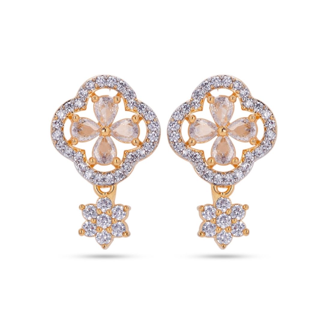 Belaci AD Gold Clover Drop Studs for Women