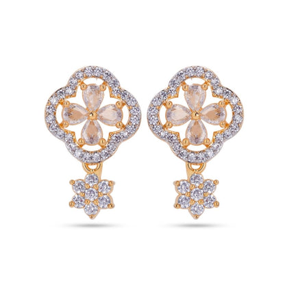 Belaci AD Gold Clover Drop Studs for Women