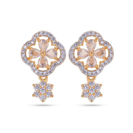 Belaci AD Gold Clover Drop Studs for Women