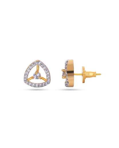 Geometric American Diamond Stud Earrings for Women