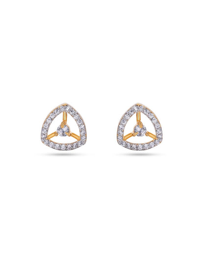 Geometric American Diamond Stud Earrings for Women