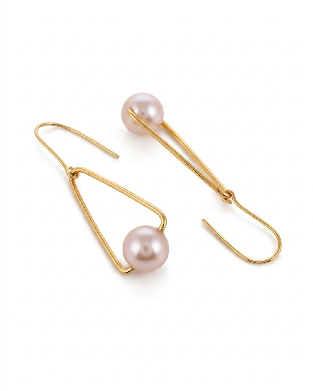Handcrafted Gold plated Pearl Dangler Earrings