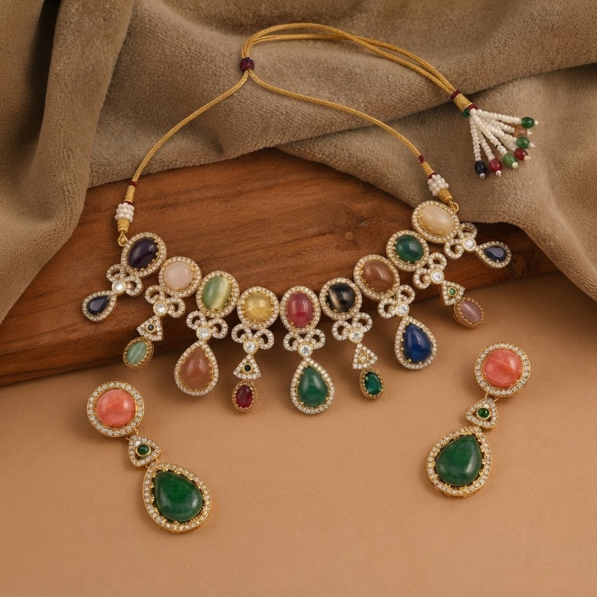 Sabyasachi-Inspired Polki Statement Necklace Set