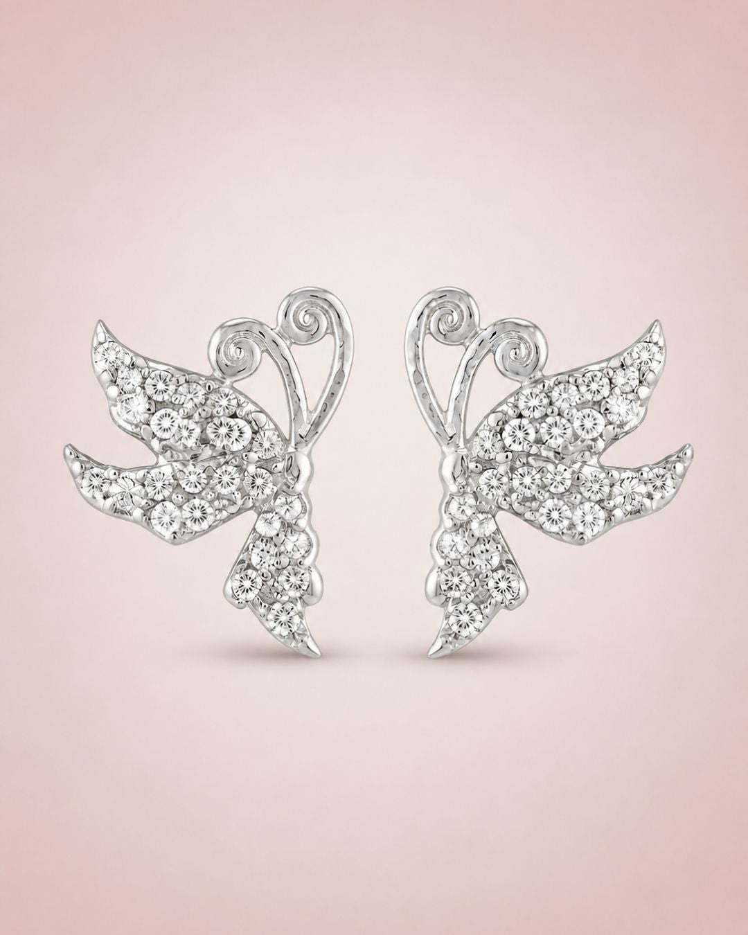 Butterfly Pendant Necklace with Matching Earrings