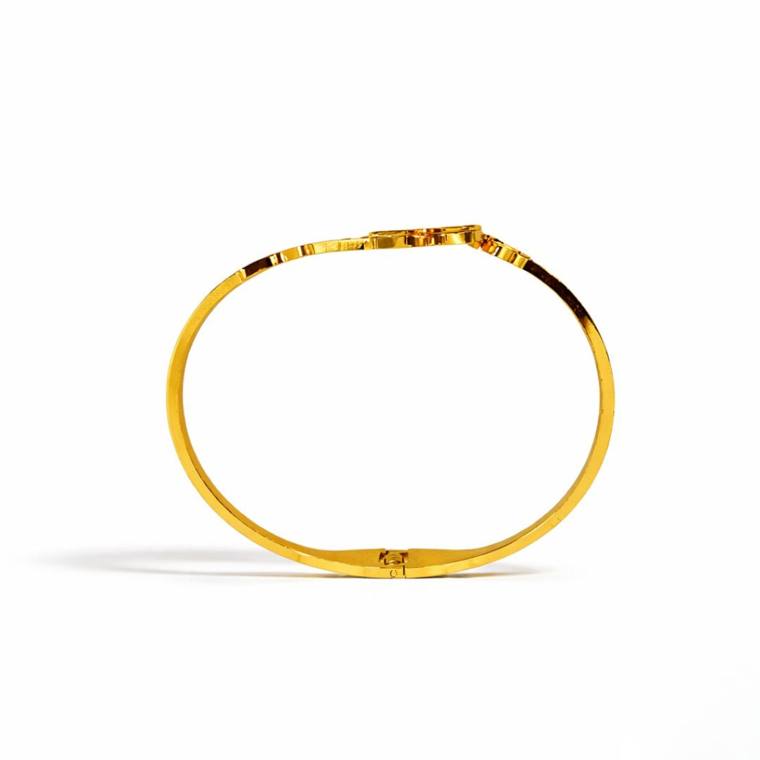 Butterfly & Clover Charm Gold Plated Bracelet