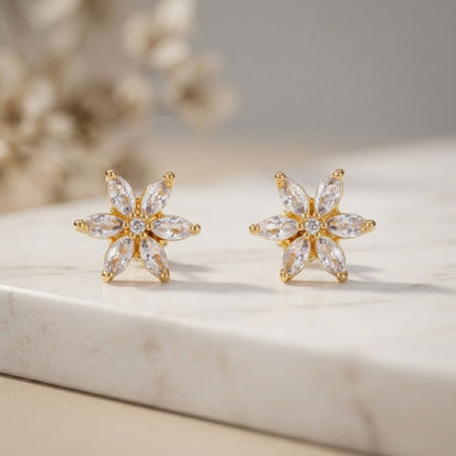 BELACI AD Gold Plated Jewellery – Floral Studs