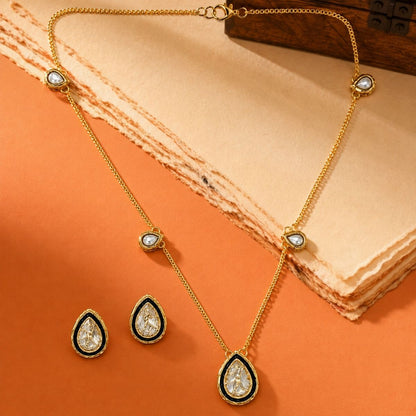 Designer Kundan Pendant Set with Earrings