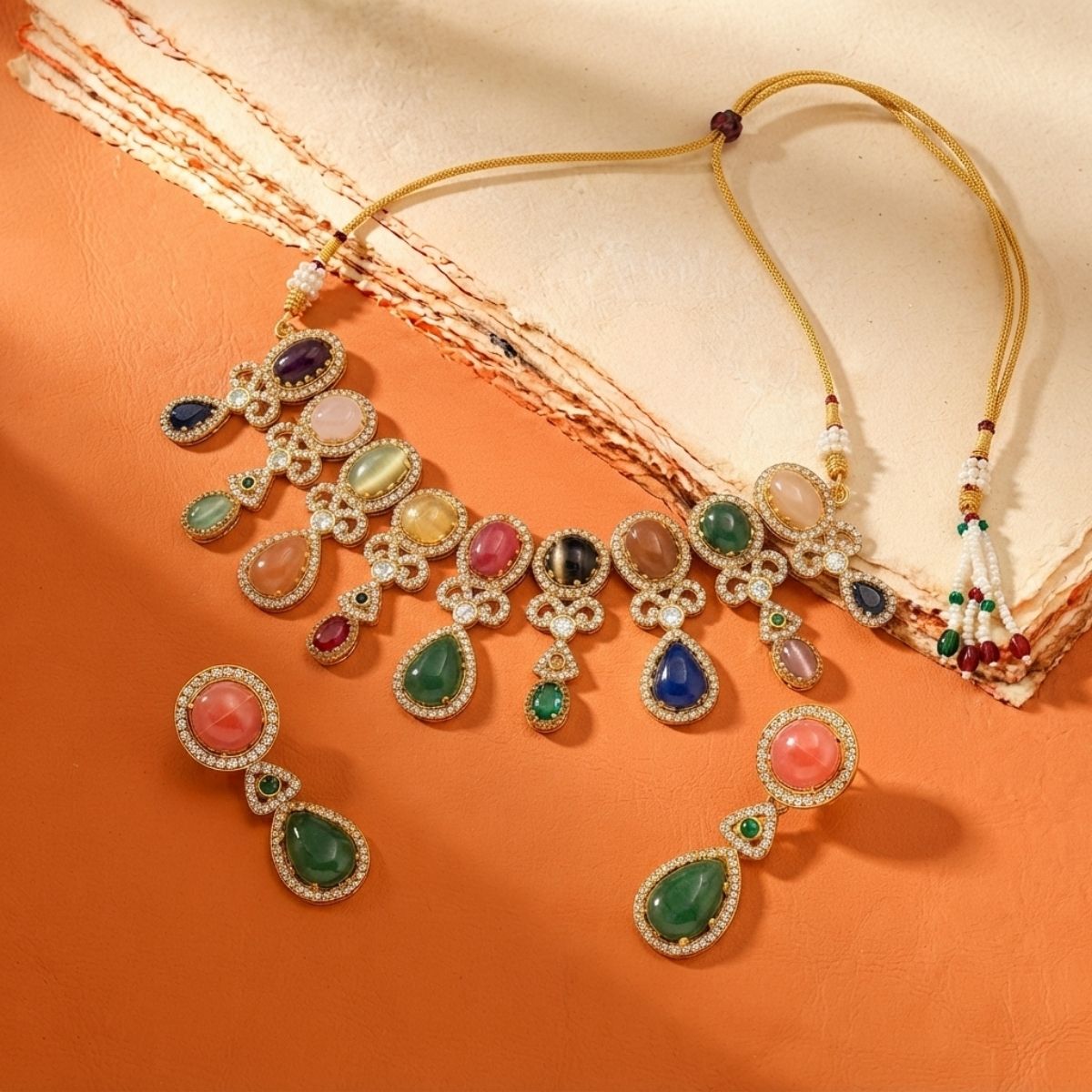 Sabyasachi-Inspired Polki Statement Necklace Set