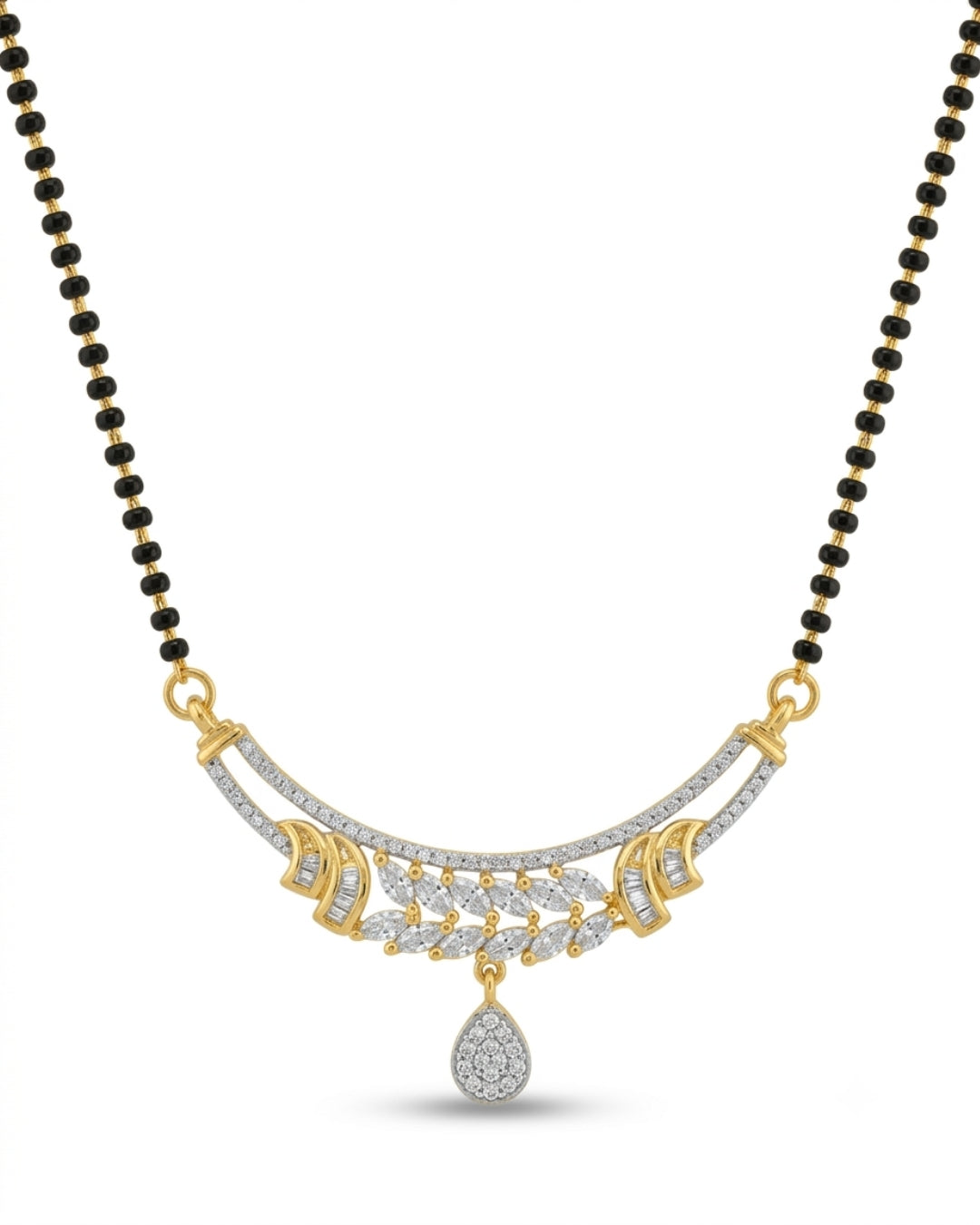 Designer American Diamond Gold Finish Daily Wear Mangalsutra