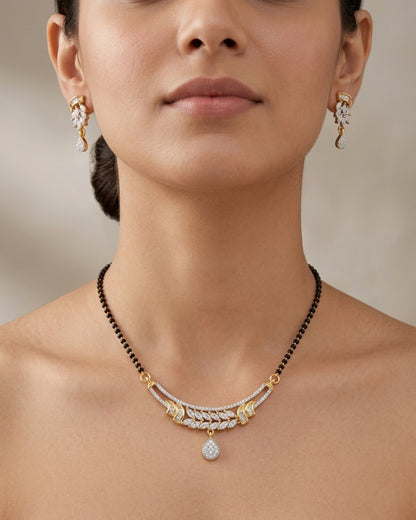 Designer American Diamond Gold Finish Daily Wear Mangalsutra