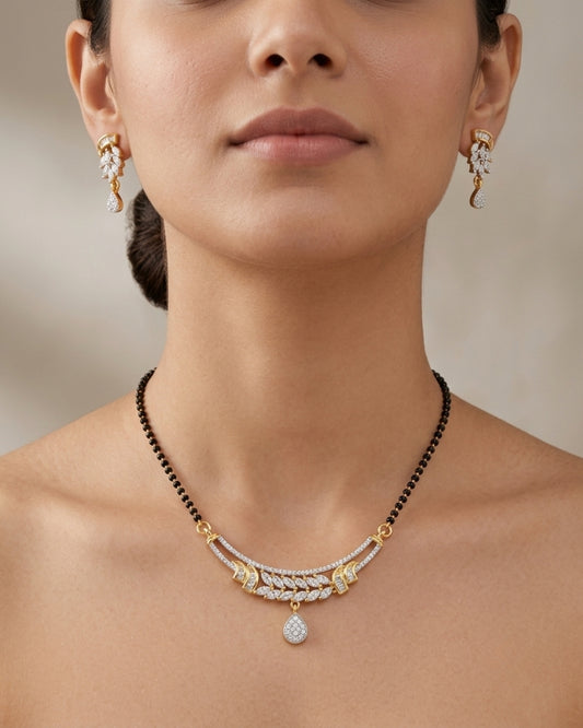 Designer American Diamond Gold Finish Daily Wear Mangalsutra